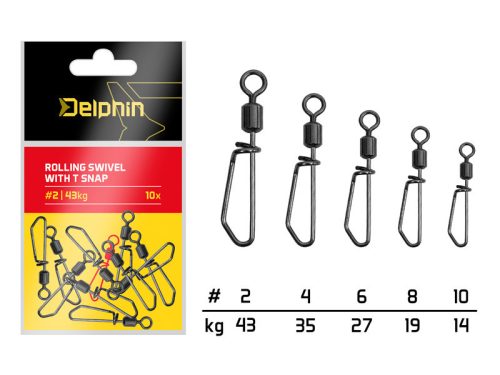 Delphin Rolling swivel with T snap / 10db