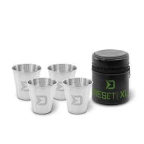   Delphin RESET XL 4v1 Rozsdamentes acél pálinkáspohár készlet