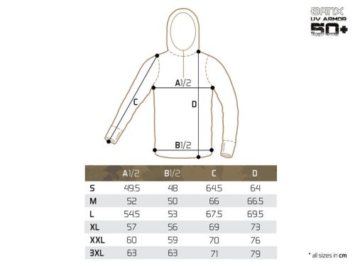 Delphin UV ARMOR 50+ Kapucnis hosszúujjú póló